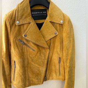 Biker style leather jacket